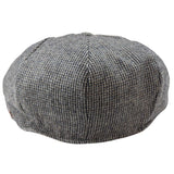 Herr 8-panels Razor Baker Boy-hatt i ull, tweed, Shelby Newsboy-keps, grå