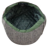 Herr 8-panels Razor Baker Boy-hatt i ull, tweed, Shelby Newsboy-keps, grå