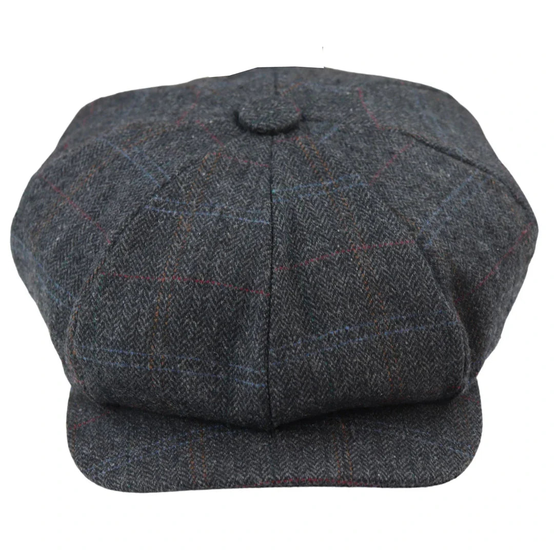 Herrhatt med 8 paneler, Razor Baker Boy-hatt i ull, tweed och Blinders Newsboy-keps, 8 paneler