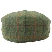 Herrhatt med 8 paneler, tweed, Blinders Newsboy-keps, grönrutig