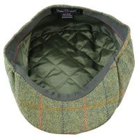 Herrhatt med 8 paneler, tweed, Blinders Newsboy-keps, grönrutig