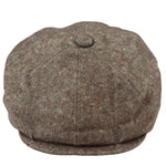 8-panelers Baker Boy-keps Shelbyhatt i ull, tweed, klassisk brun rakhyvel