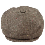 8-panelers Baker Boy-keps Shelbyhatt i ull, tweed, klassisk brun rakhyvel