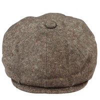 8-panelers Baker Boy-keps Shelbyhatt i ull, tweed, klassisk brun rakhyvel