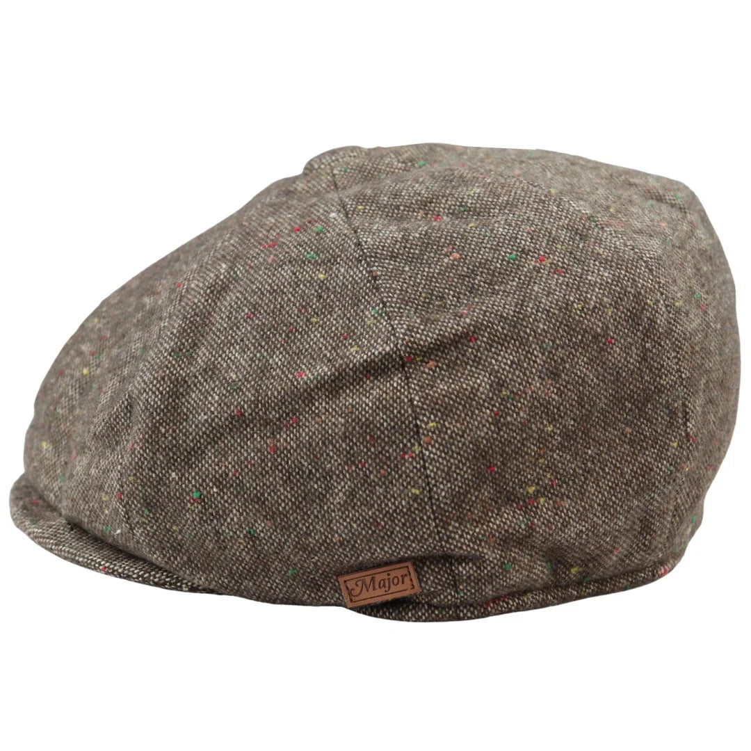 8-panelers Baker Boy-keps Shelbyhatt i ull, tweed, klassisk brun rakhyvel