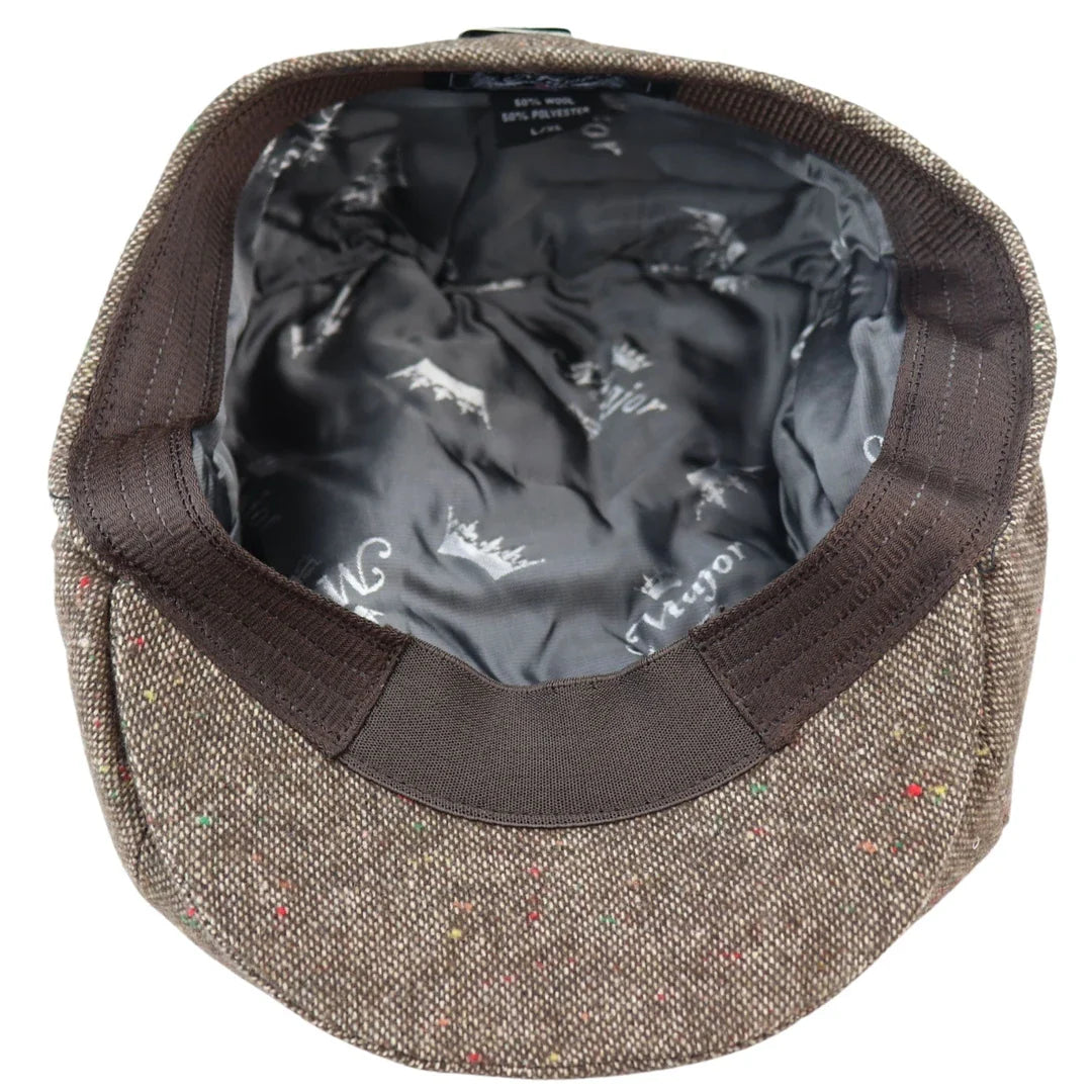 8-panelers Baker Boy-keps Shelbyhatt i ull, tweed, klassisk brun rakhyvel