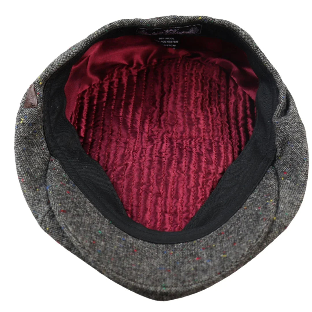 8-panelers Baker Boy-keps Shelbyhatt i ull, tweed, klassisk grå rakhyvel