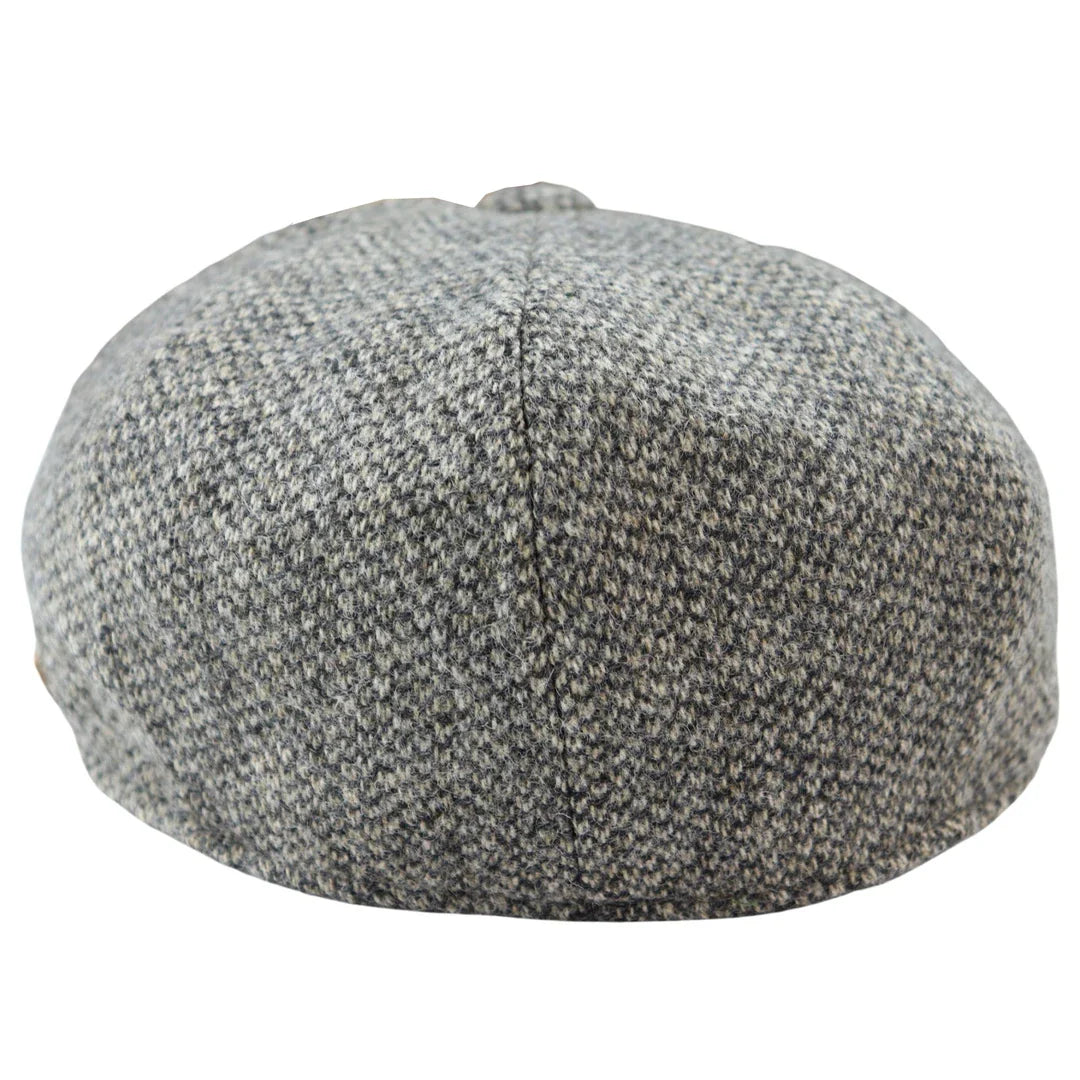 8-panelers Baker Boy-keps Shelbyhatt i ull, tweed, klassisk ljusgrå rakhyvel