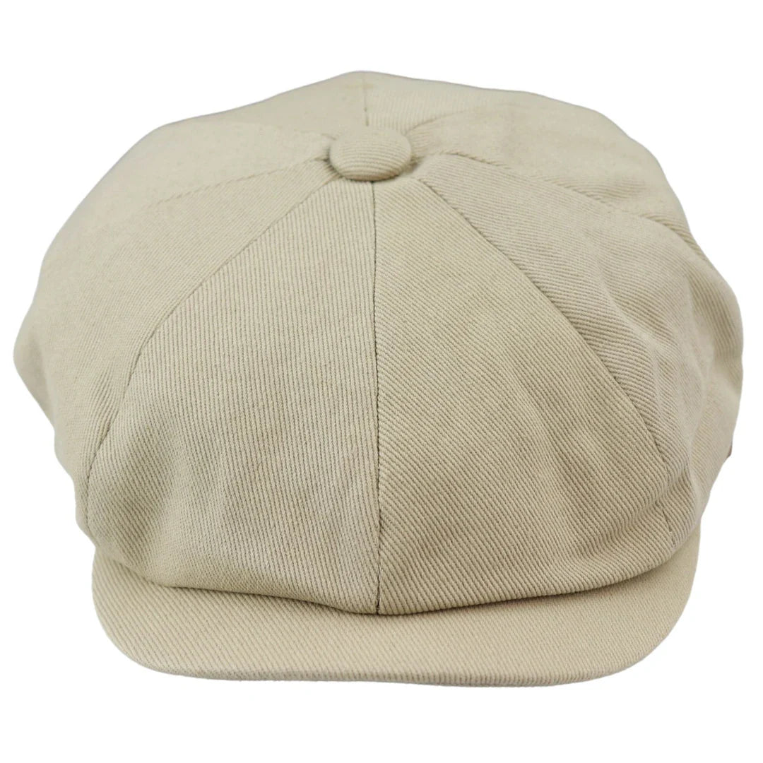 Herr 8-panelers Razor sommarbeige Baker Boy-hatt i bomull Blinders Newsboy-keps Shelby