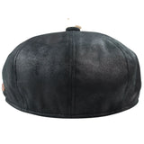Herr 8-panels Razor Baker Boy-hatt i PU-läder, Blinders Newsboy-keps, svart