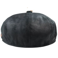Herr 8-panels Razor Baker Boy-hatt i PU-läder, Blinders Newsboy-keps, svart