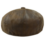 Herr 8-panels Razor Baker Boy-hatt i PU-läder, Blinders Newsboy-keps, brun
