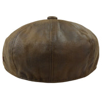 Herr 8-panels Razor Baker Boy-hatt i PU-läder, Blinders Newsboy-keps, brun