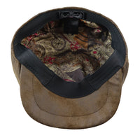 Herr 8-panels Razor Baker Boy-hatt i PU-läder, Blinders Newsboy-keps, brun