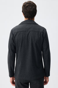 Herrkavaj i mjuk jersey, elegant och avslappnad jacka, antracitgrå