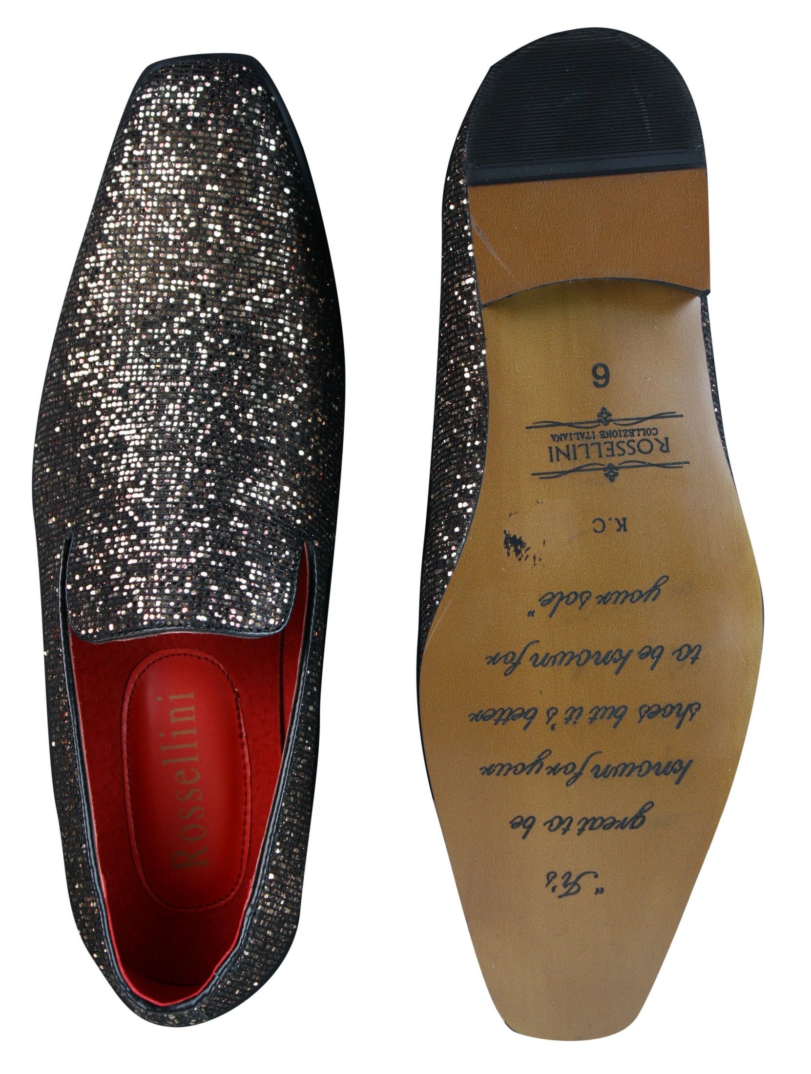 Rossellini Eastend Herr Glansiga Glitter Slip-On Skor Festligt Eleganta Lackskinn