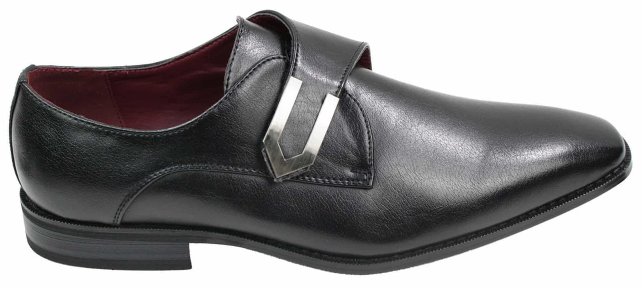 Herr Bruna Svarta Läderskor Italiensk Design Metallspänne Slip On Smarta