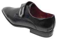 Herr Bruna Svarta Läderskor Italiensk Design Metallspänne Slip On Smarta