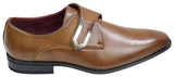Herr Bruna Svarta Läderskor Italiensk Design Metallspänne Slip On Smarta