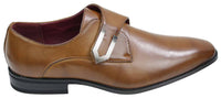 Herr Bruna Svarta Läderskor Italiensk Design Metallspänne Slip On Smarta