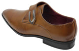 Herr Bruna Svarta Läderskor Italiensk Design Metallspänne Slip On Smarta