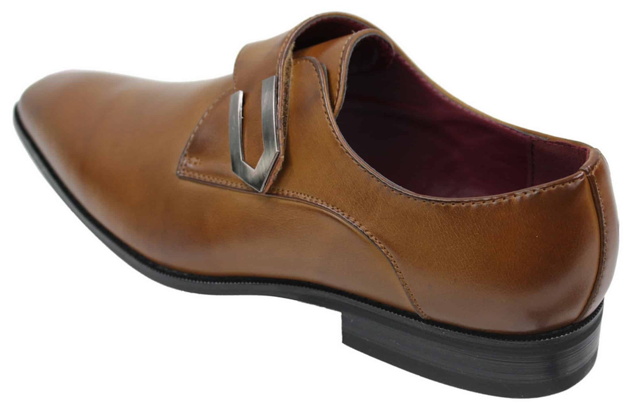 Herr Bruna Svarta Läderskor Italiensk Design Metallspänne Slip On Smarta