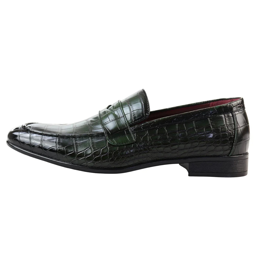 Gröna slip-on loafers för män