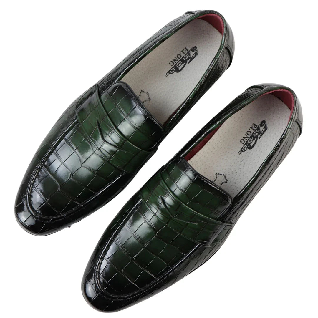 Gröna slip-on loafers för män