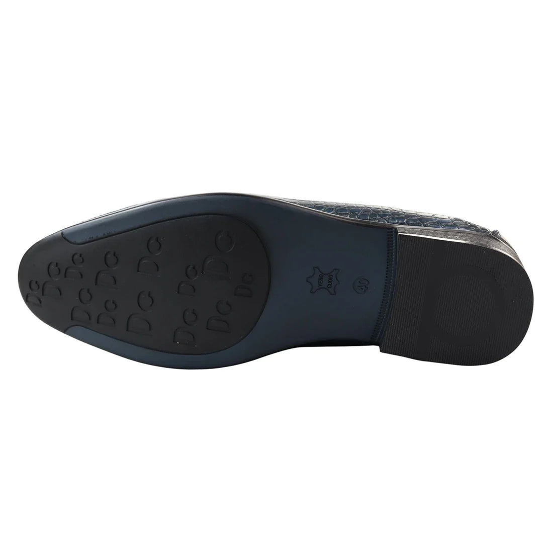 Marinblå slip-on loafers för män