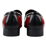 Röda loafers med tofsmönster för män