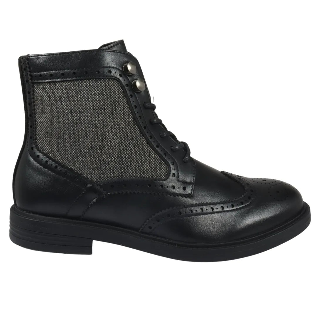 Herrstövlar med snörning, svarta brogues