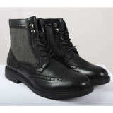 Herrstövlar med snörning, svarta brogues