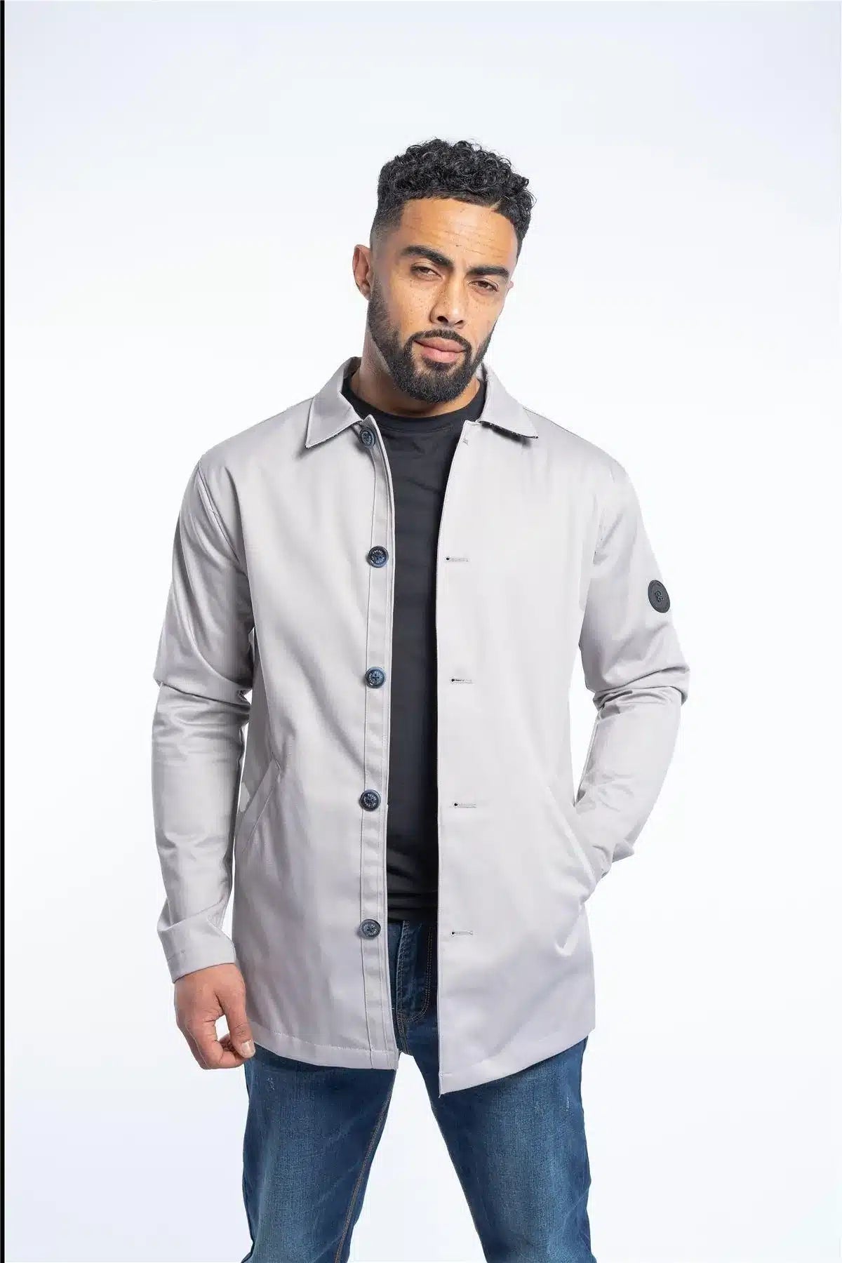 Herr Mellanlång Överrockjacka Lätt Elegant Casual Beige Stone Mac
