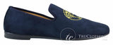 Fiorello HD0112-04 - Herr Svarta Iconic Medusa Slip On Loafers Mockasiner Körskor PU Mocka Italiensk
