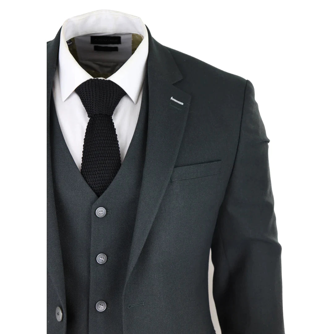 Herrkostym i tweed, olivgrön, 3-delad kostym, skräddarsydd, klassisk vintagekostym från 1920-talet, bröllop