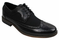 Herr Brogues Läderskor Italiensk Designer Smart Casual Brun Svart Marinblå Retro