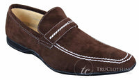Galax GH052 - Herr Bruna Slip-On Mocka Läderskor Smart Casual Storlek 5 6 7 8 9 10 11