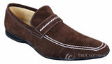 Galax GH052 - Herr Bruna Slip-On Mocka Läderskor Smart Casual Storlek 5 6 7 8 9 10 11