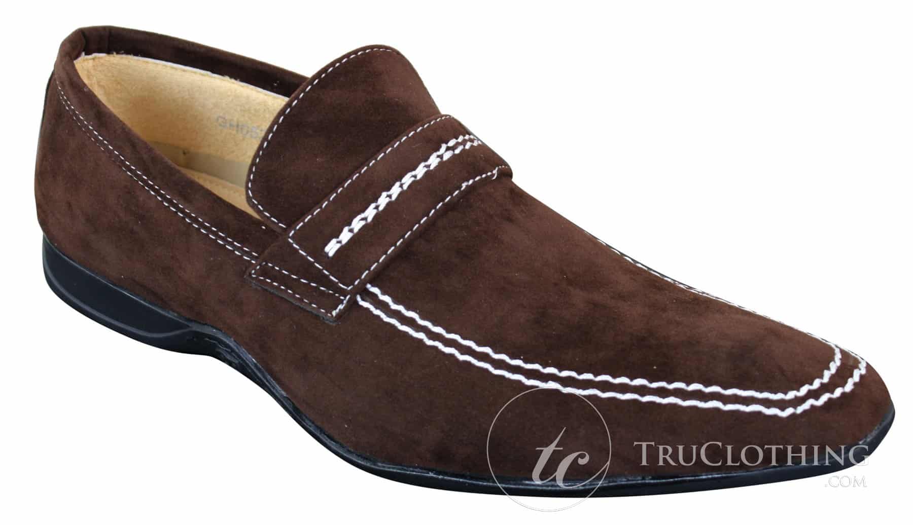 Galax GH052 - Herr Bruna Slip-On Mocka Läderskor Smart Casual Storlek 5 6 7 8 9 10 11
