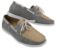 Herr Retro Denim Style Vintage Däck Båtskor Smart Casual Snörade Marinblå Tvättade