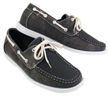 Herr Retro Denim Style Vintage Däck Båtskor Smart Casual Snörade Marinblå Tvättade