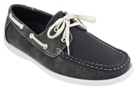 Herr Retro Denim Style Vintage Däck Båtskor Smart Casual Snörade Marinblå Tvättade