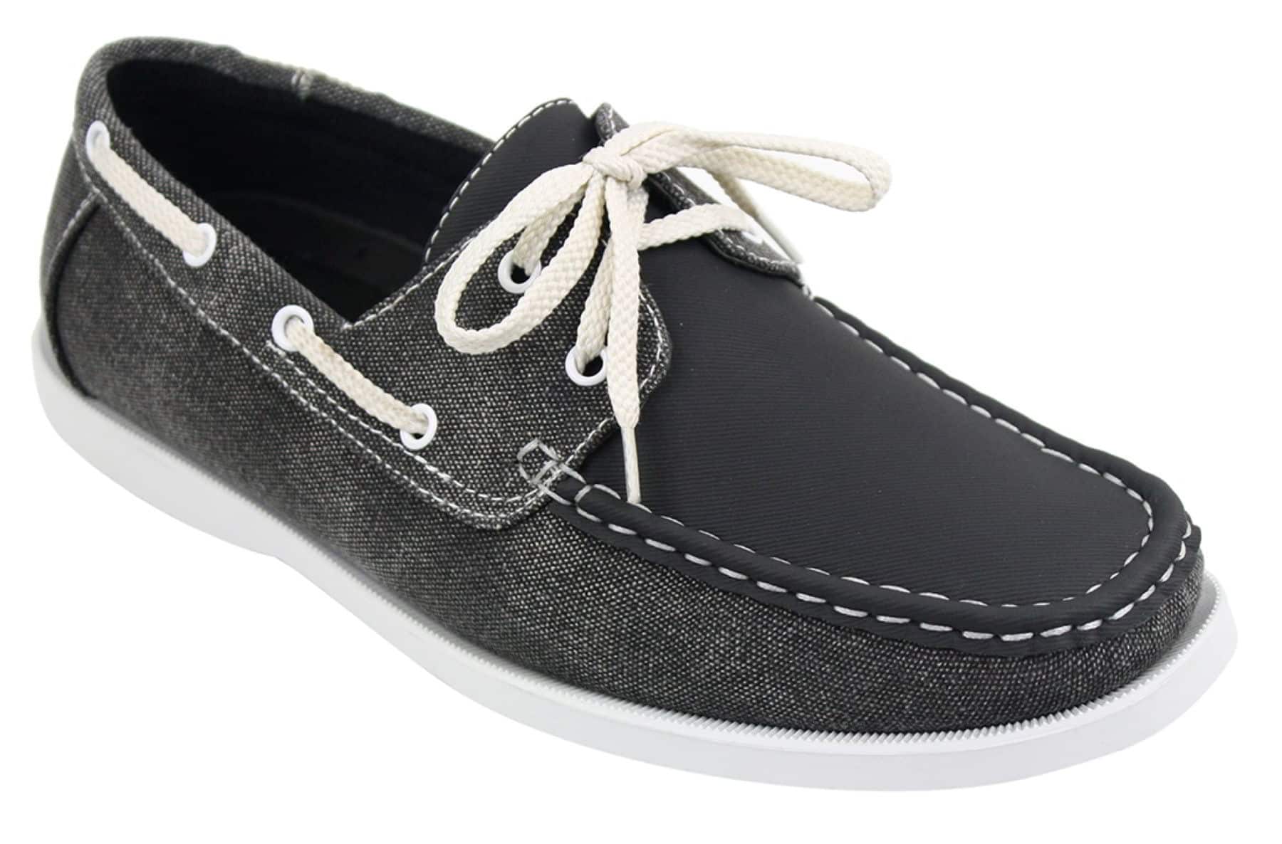 Herr Retro Denim Style Vintage Däck Båtskor Smart Casual Snörade Marinblå Tvättade