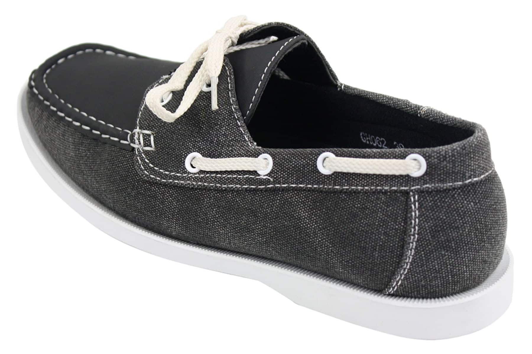 Herr Retro Denim Style Vintage Däck Båtskor Smart Casual Snörade Marinblå Tvättade