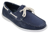 Herr Retro Denim Style Vintage Däck Båtskor Smart Casual Snörade Marinblå Tvättade