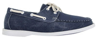Herr Retro Denim Style Vintage Däck Båtskor Smart Casual Snörade Marinblå Tvättade