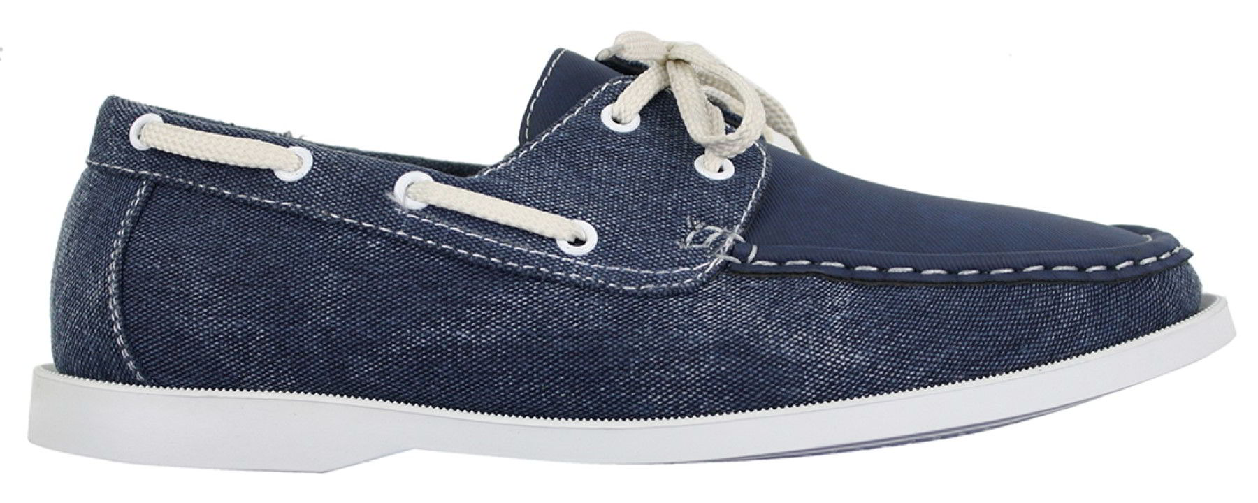 Herr Retro Denim Style Vintage Däck Båtskor Smart Casual Snörade Marinblå Tvättade