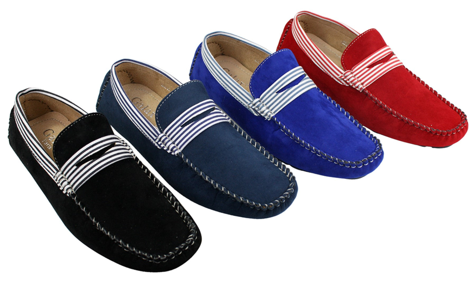 Herr Mocka Däck Båtskor Randiga Slip On Sommar Smart Casual Italienska