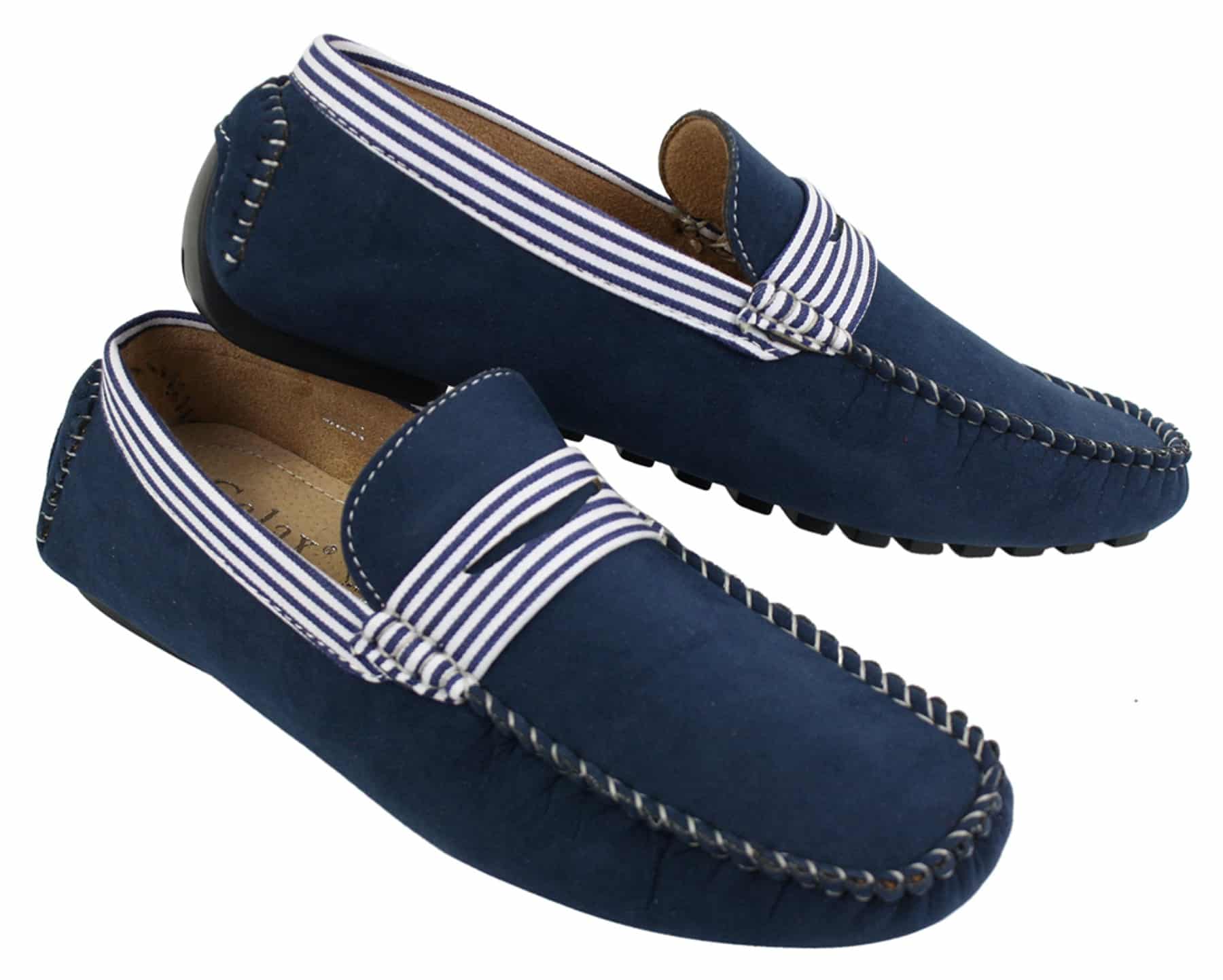Herr Mocka Däck Båtskor Randiga Slip On Sommar Smart Casual Italienska