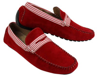 Herr Mocka Däck Båtskor Randiga Slip On Sommar Smart Casual Italienska